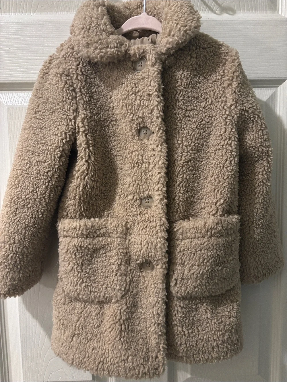 Cat & Jack Beige Faux-Sherpa Teddy Coat for Kids